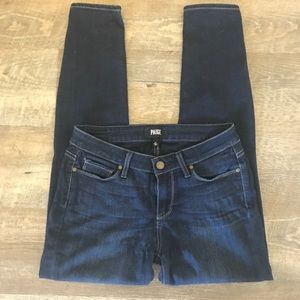 Paige jeans, size 28, dark wash, stretch skinny